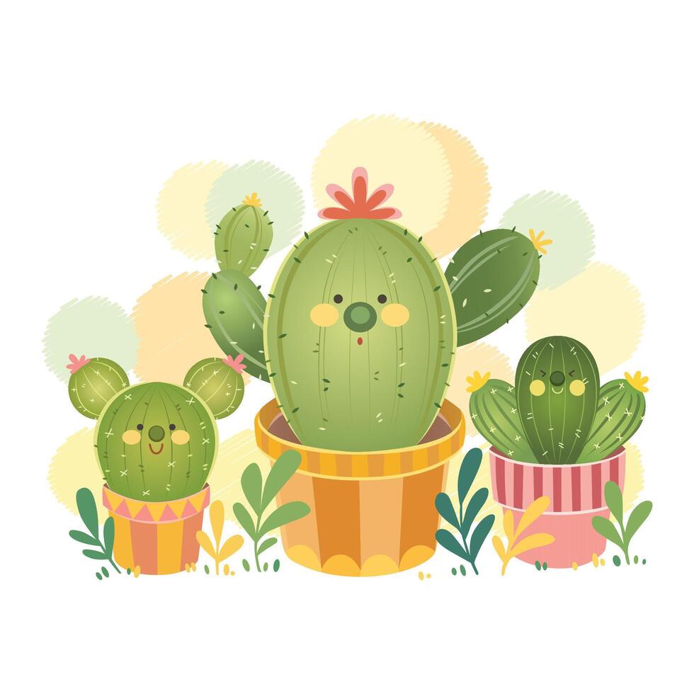 vettore illustrazione di cactus impianti