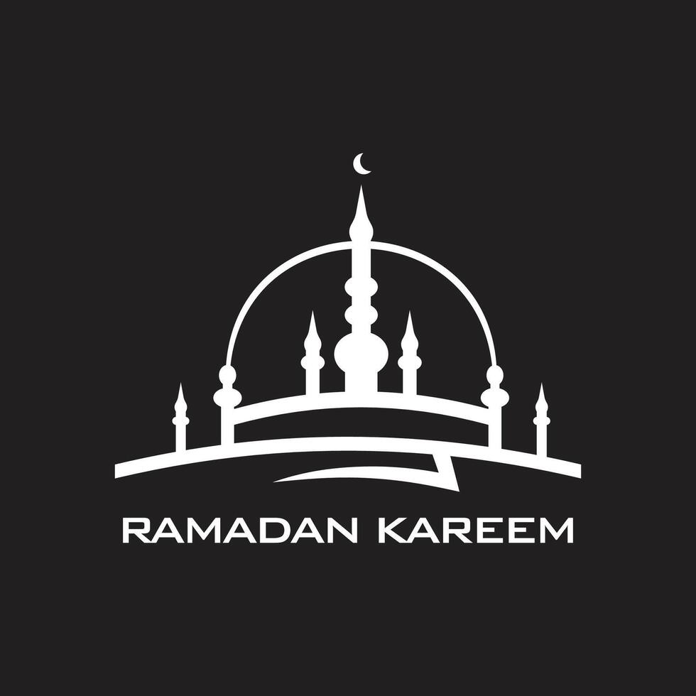 minimalista Ramadan moderno moschea islamico logo icona concetto vettore design