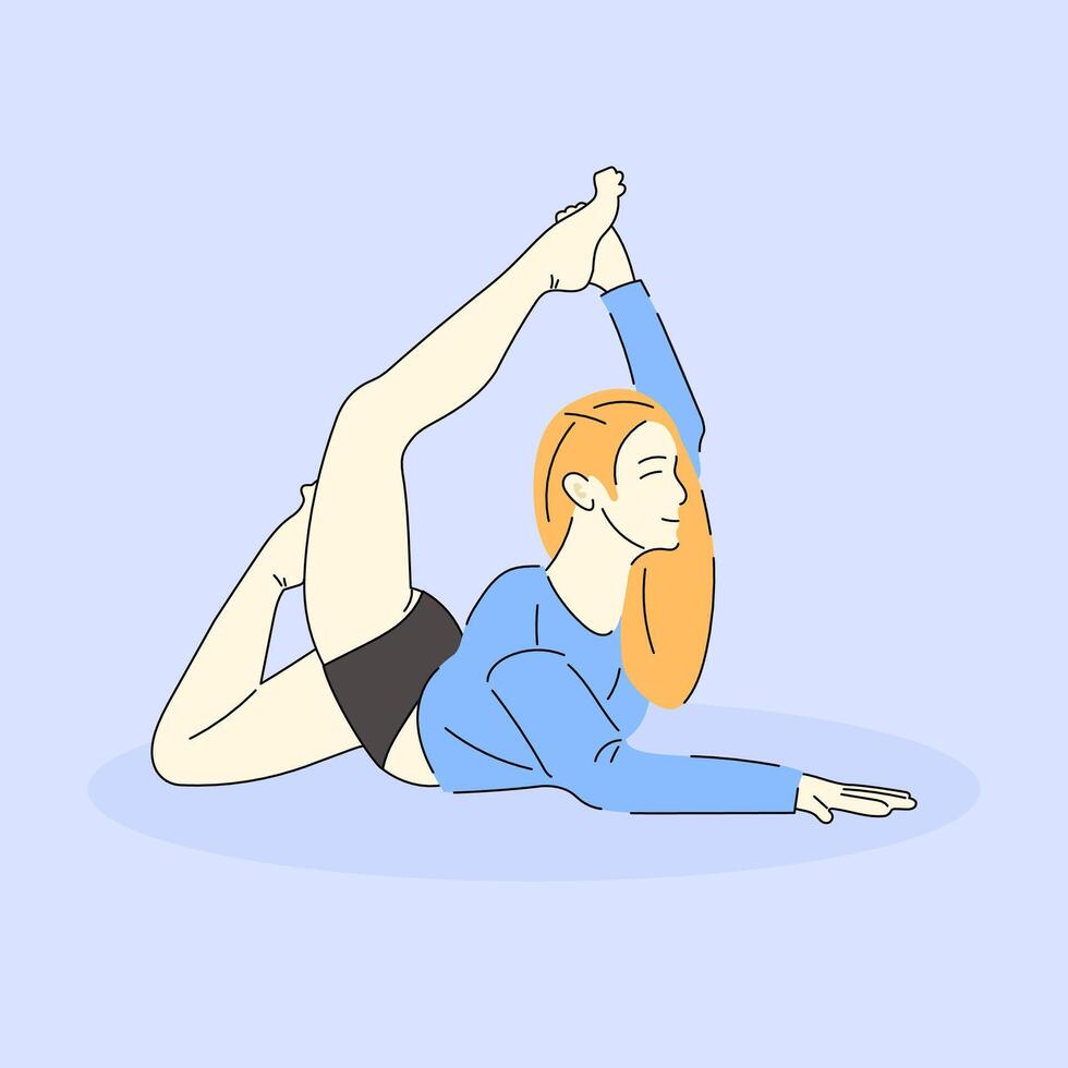 estetico yoga pose vettore con Salute e corpo illustrazione