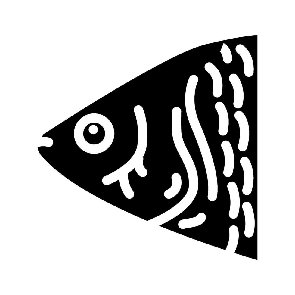 pesce animale glifo icona vettore illustrazione