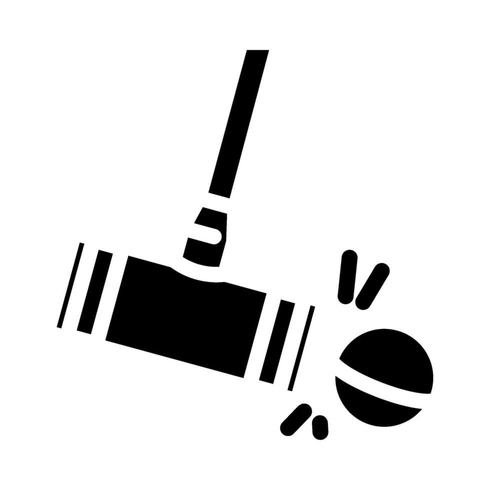 ictus croquet gioco glifo icona vettore illustrazione
