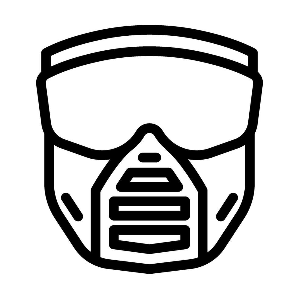 maschera paintball gioco linea icona vettore illustrazione