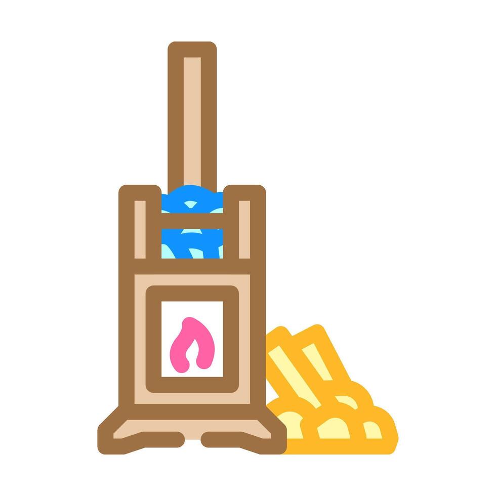 legna ardente sauna colore icona vettore illustrazione