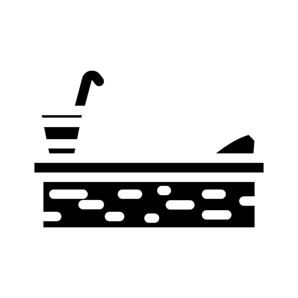 panchina sauna glifo icona vettore illustrazione
