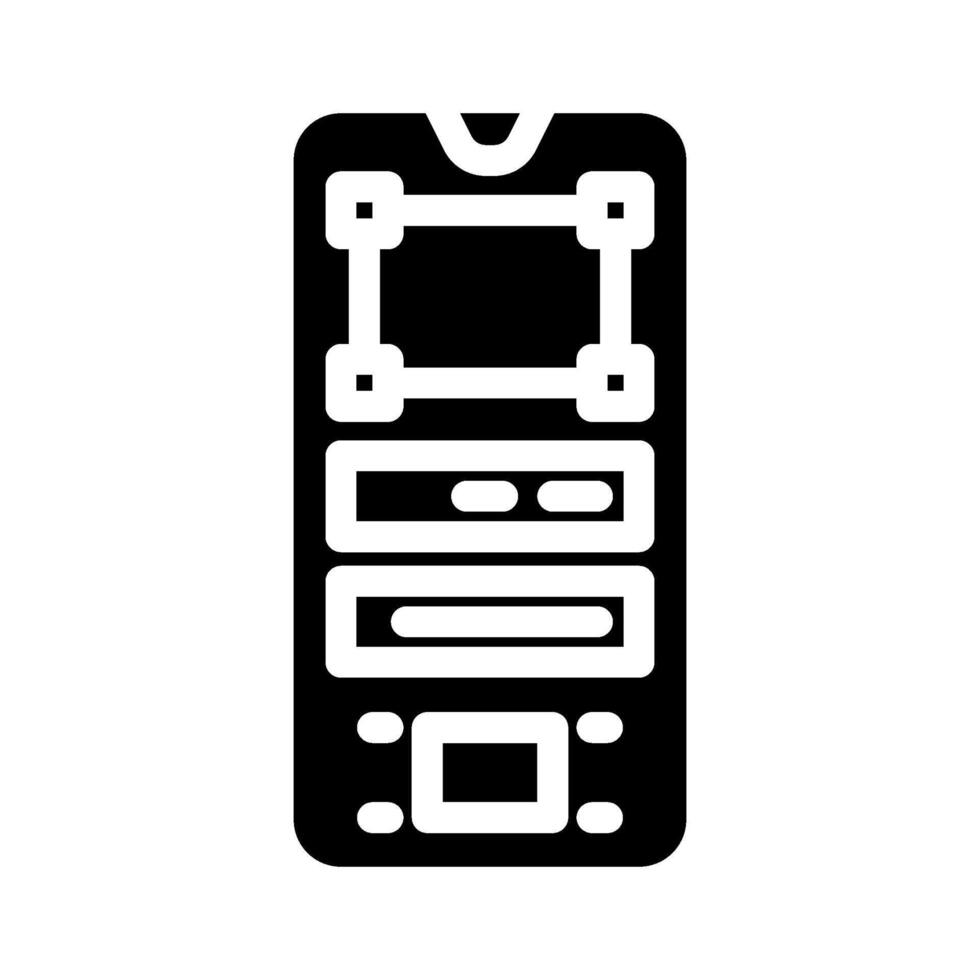 prototipo UX ui design glifo icona vettore illustrazione