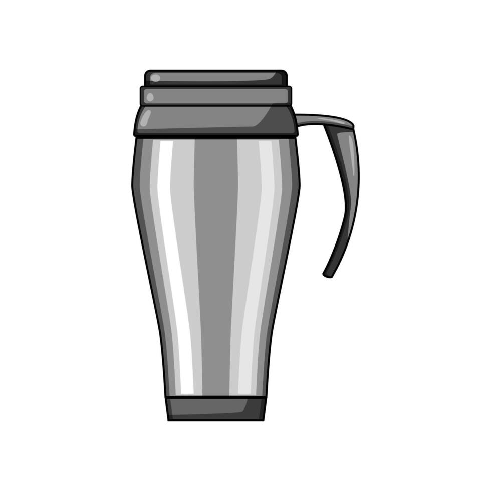 caffè thermos tazza cartone animato vettore illustrazione