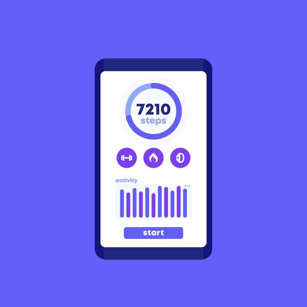 fitness app, vettore ui design