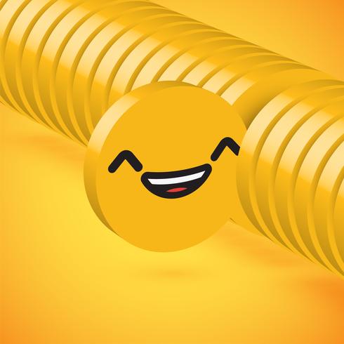 Emoticon dettagliato alto giallo del disco 3D selezionato, illustrazione di vettore