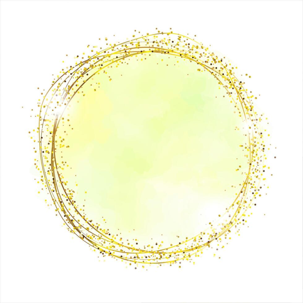 giallo oro femminile spazzola cerchio scintillare logo modello vettore