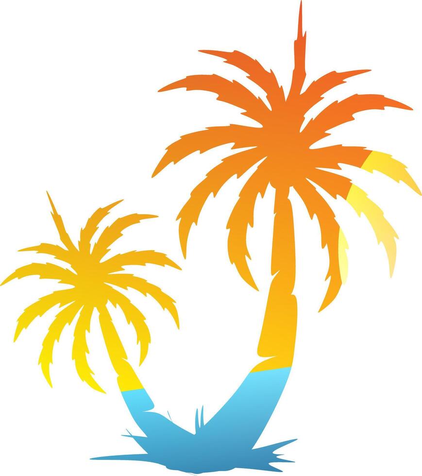 palma albero illustrazione. un' tropicale isola con palme. natura logo icona vettore