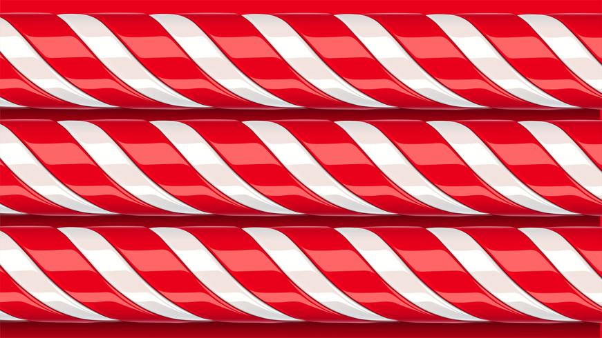 Alta canna di caramella rossa dettagliata, illustrazione di vettore