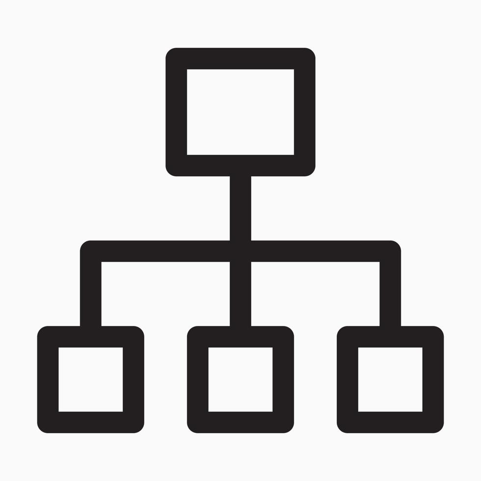 icona di stile del contorno della struttura gerarchica vettore