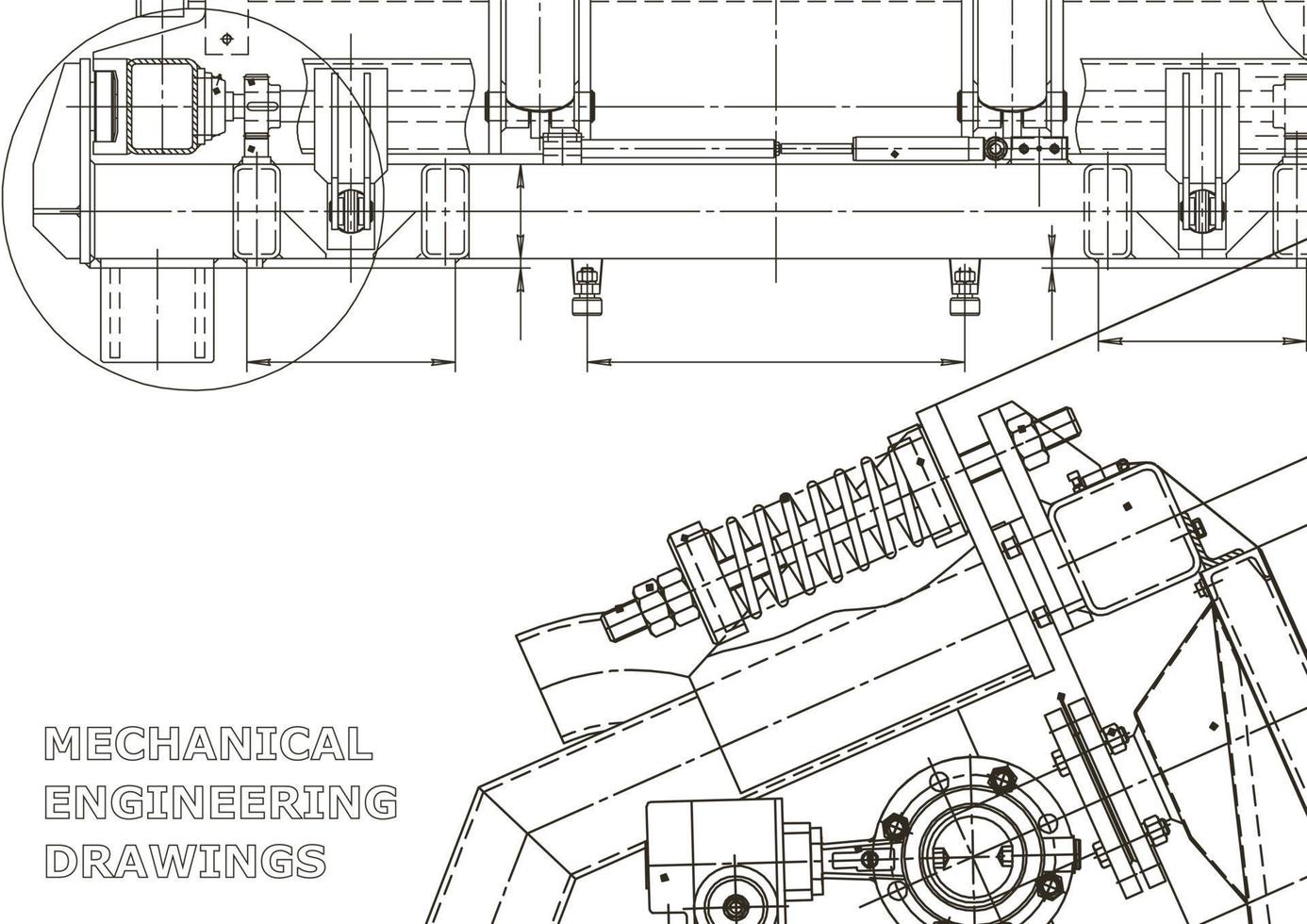 bandiera di vettore. disegno tecnico. fabbricazione di strumenti meccanici vettore