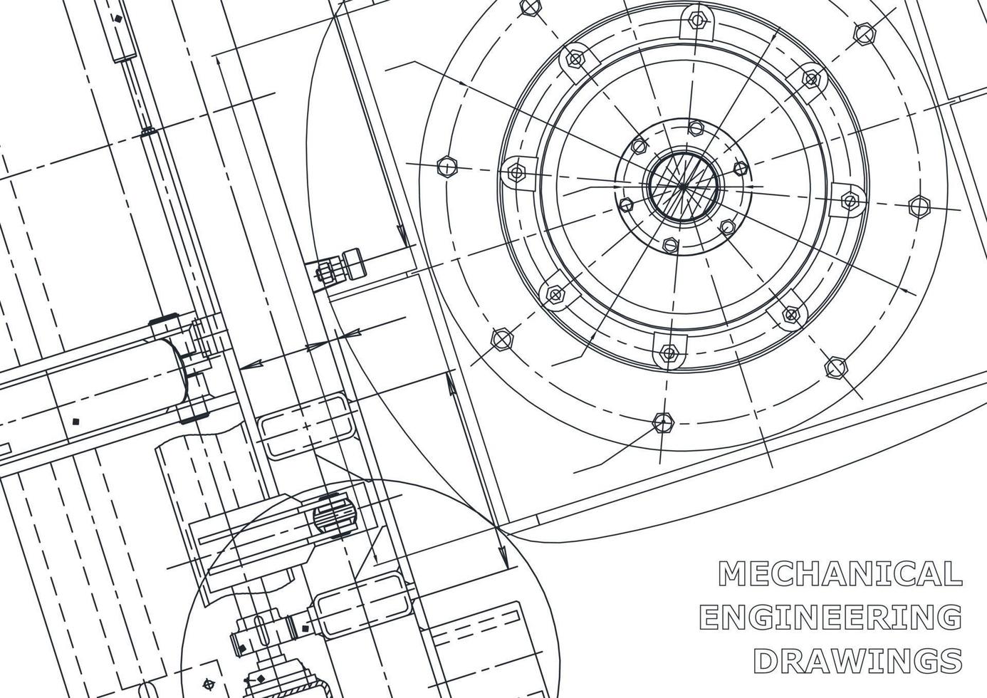 bandiera di vettore. disegno tecnico. fabbricazione di strumenti meccanici vettore