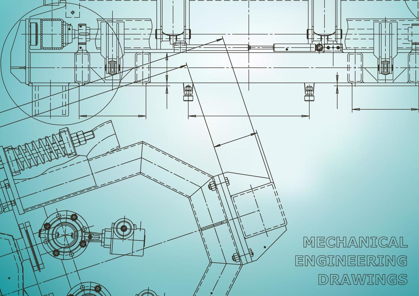 planimetria. illustrazione di ingegneria vettoriale. copertina, flyer, banner, sfondo. disegni di fabbricazione di strumenti. disegno di ingegneria meccanica. illustrazioni tecniche vettore