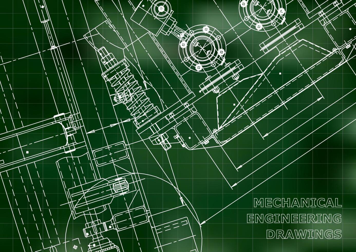 illustrazione di ingegneria vettoriale. sistemi di progettazione assistita da computer. fabbricazione di strumenti. illustrazioni tecniche vettore