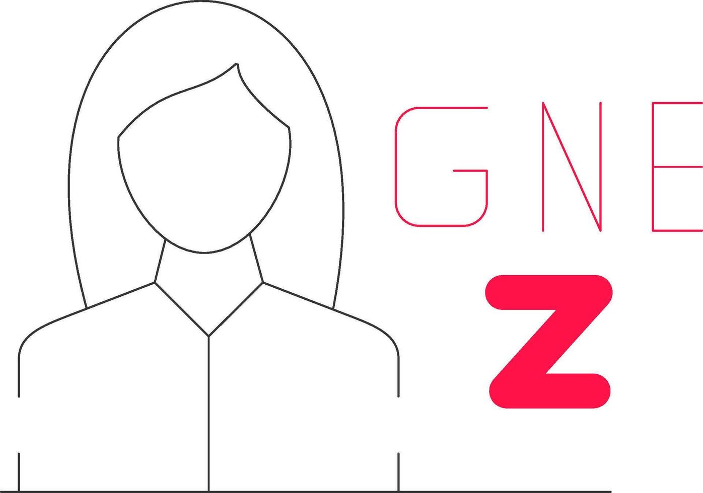 gen z femmina creativo icona design vettore