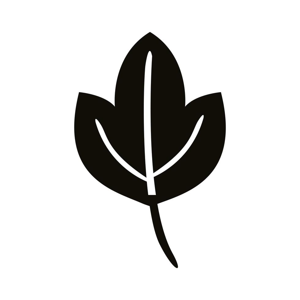 icona di stile silhouette foglia palmata autunno vettore