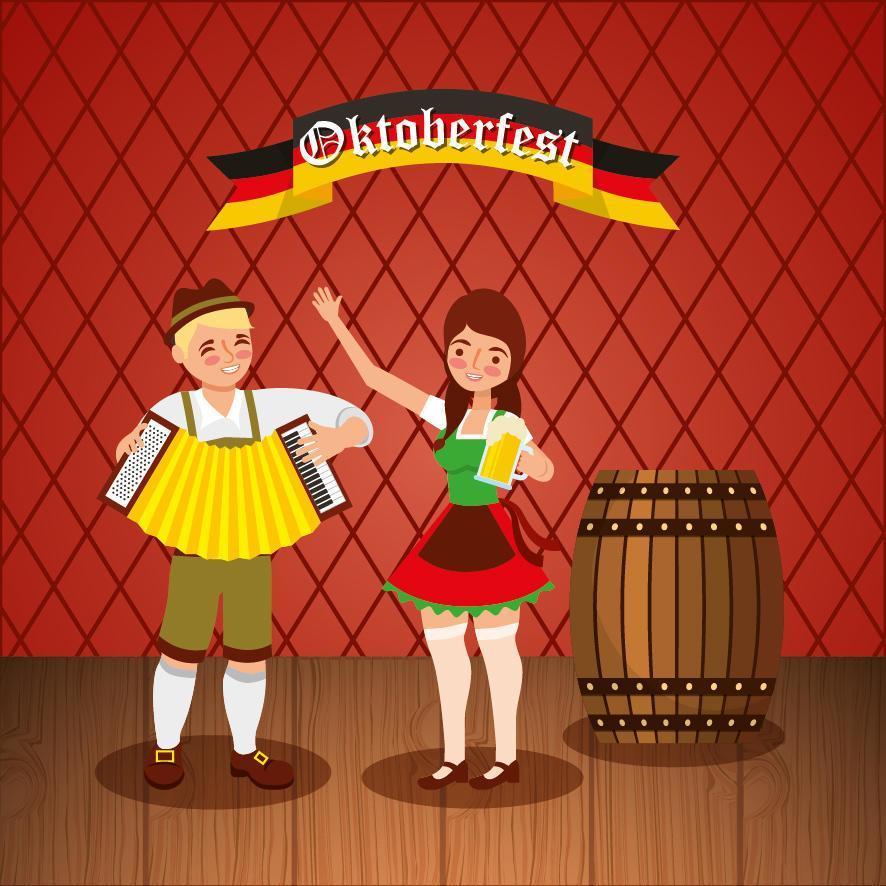 illustrazione di celebrazione dell'oktoberfest, design del festival della birra vettore