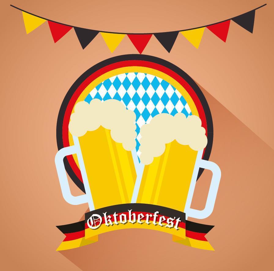 illustrazione di celebrazione dell'oktoberfest, design del festival della birra vettore