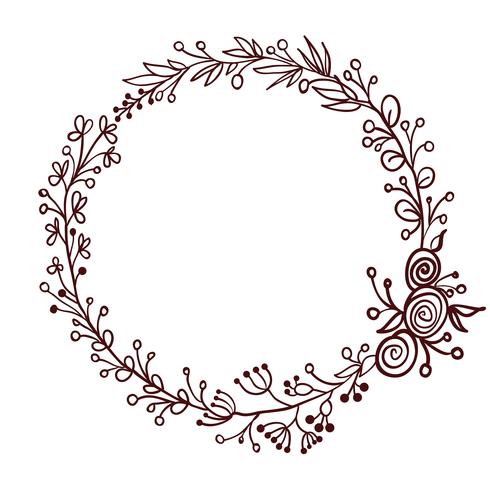cornice rotonda di foglie isolato su sfondo bianco. Illustrazione vettoriale EPS10