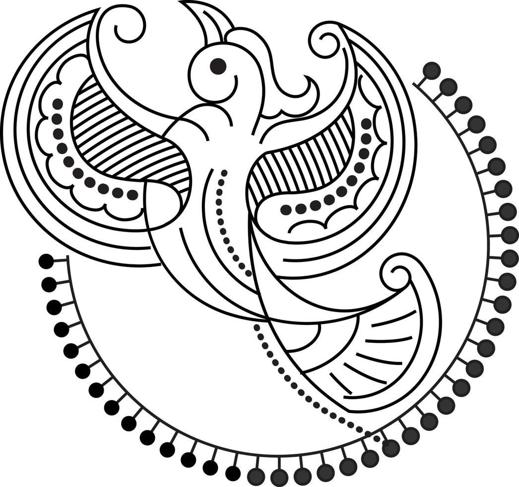 rangoli tradizionali e culturali indiani, alpona, kolam o paisley vector line art. arte bengala india. per la stampa tessile, logo, carta da parati