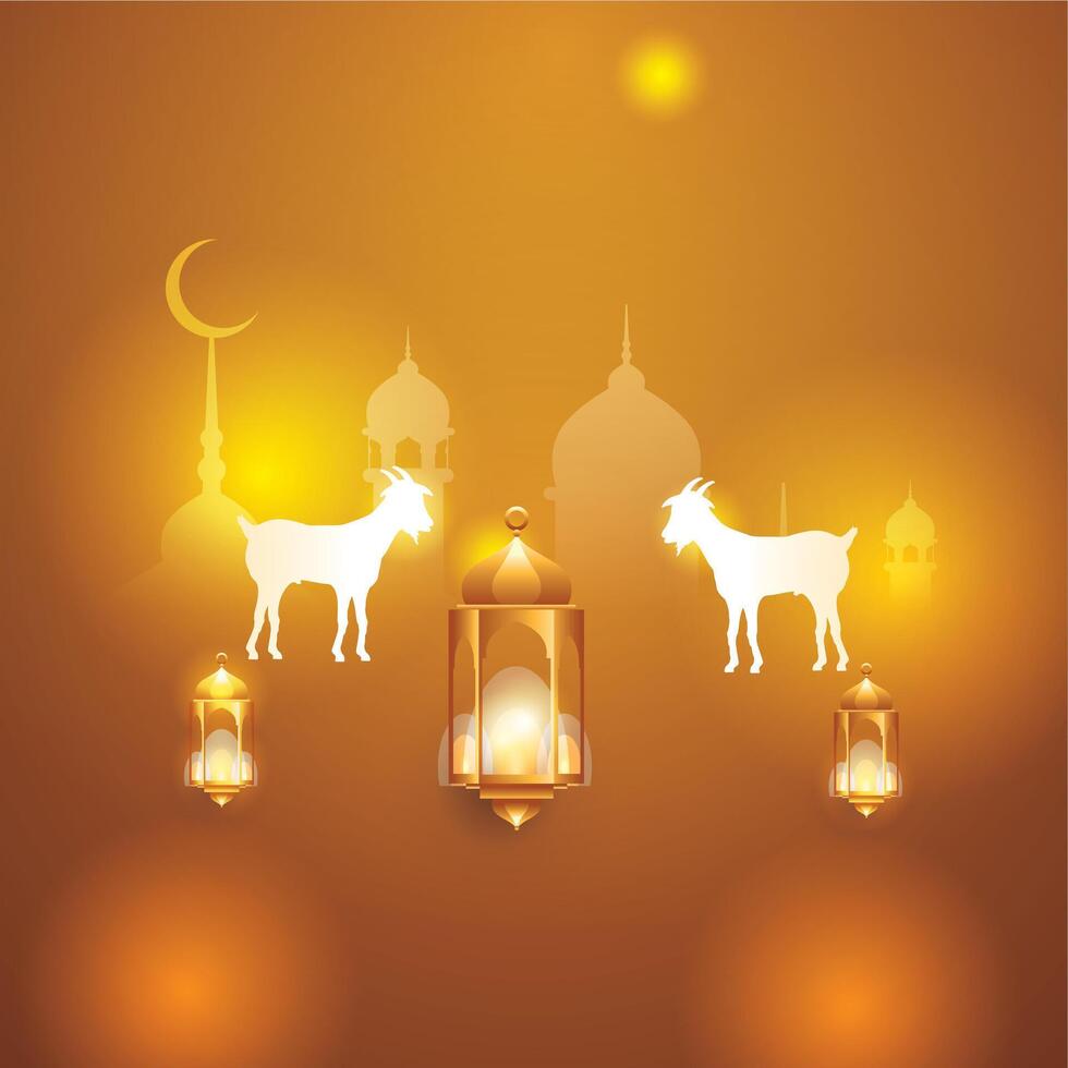 eid ul adha mubarak sfondo design vettore