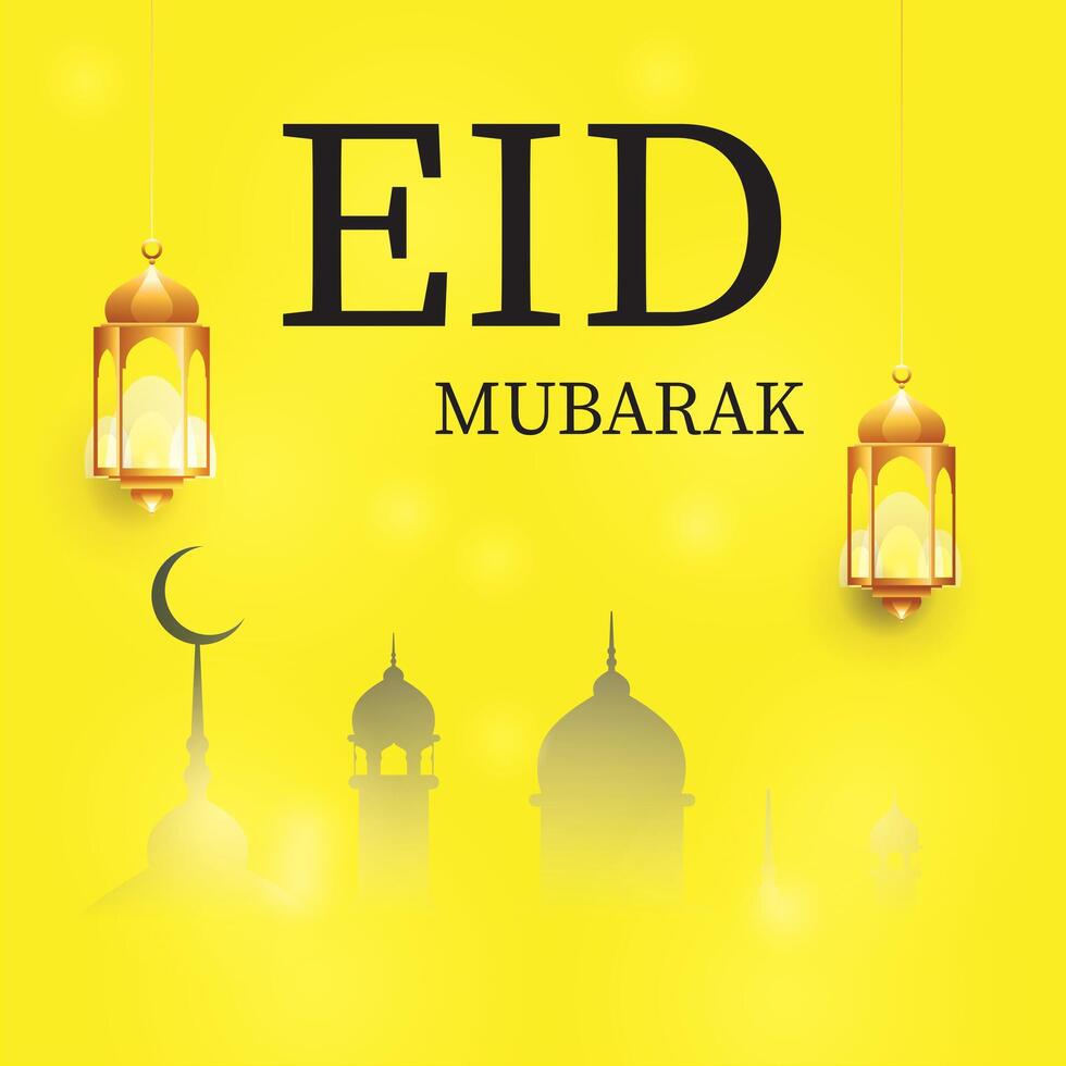 eid al adha e eid al Fitr mubarak sfondo design vettore