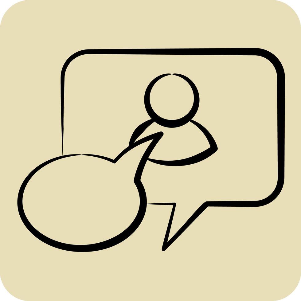 icona sociale 2. relazionato per sociale Rete simbolo. mano disegnato stile. semplice design illustrazione vettore
