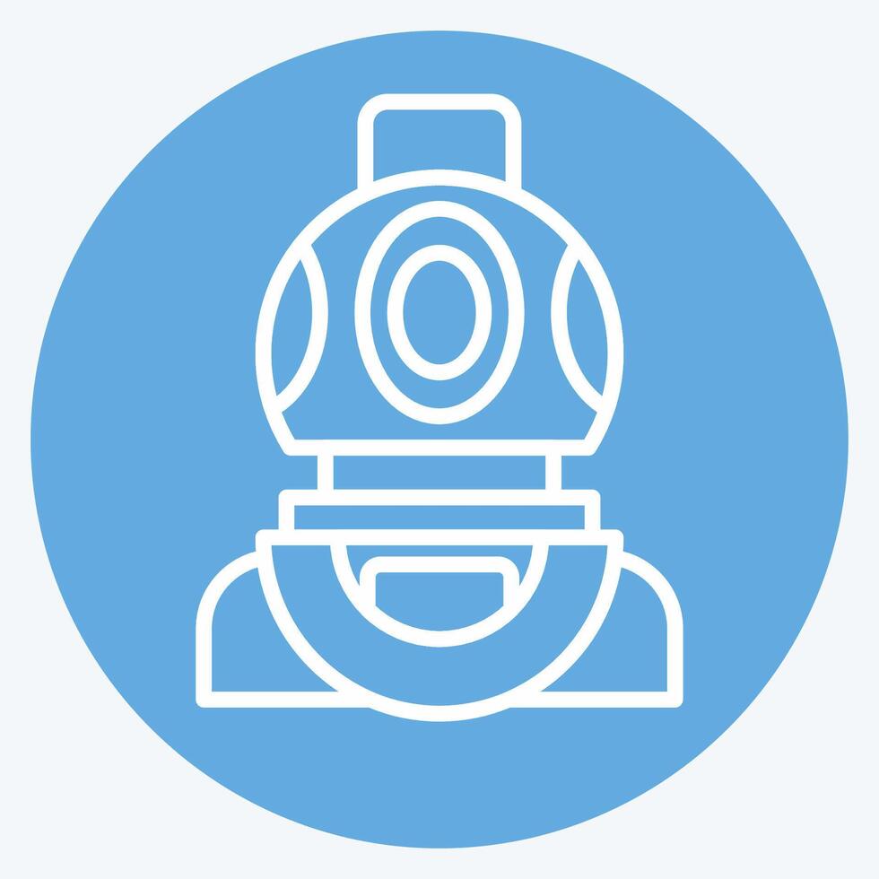 icona immersione casco. relazionato per immersione simbolo. blu occhi stile. semplice design illustrazione vettore