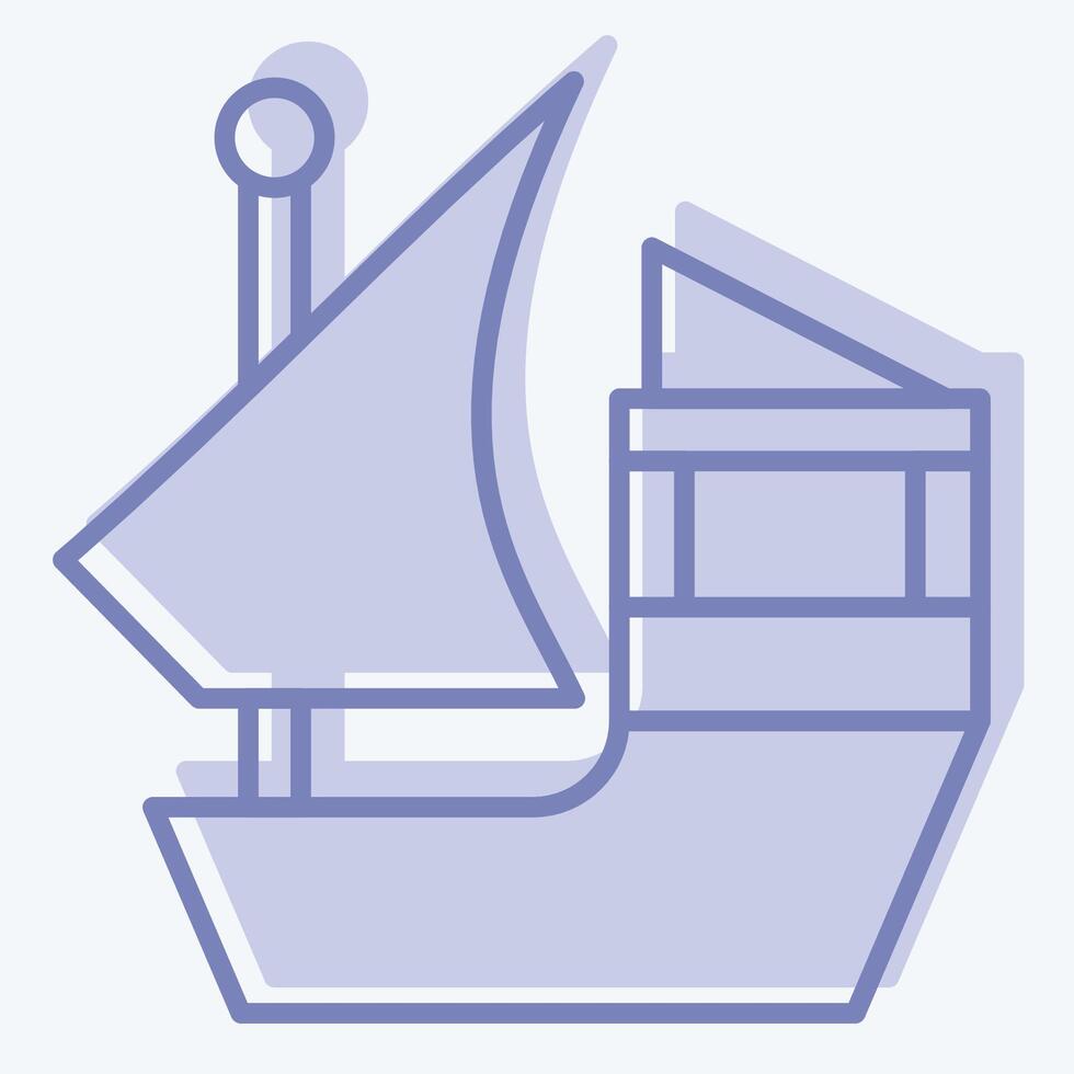 icona barca. relazionato per Qatar simbolo. Due tono stile. semplice design illustrazione. vettore