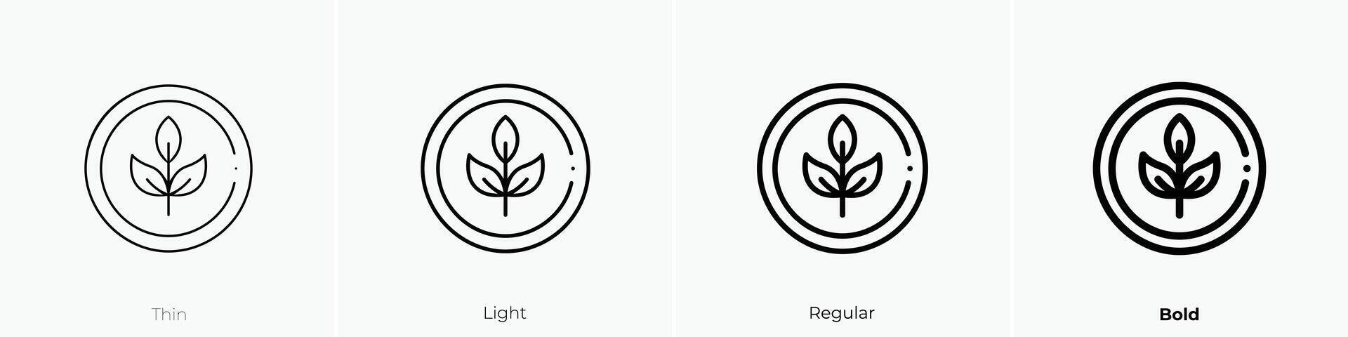 biologico icona. sottile, luce, regolare e grassetto stile design isolato su bianca sfondo vettore