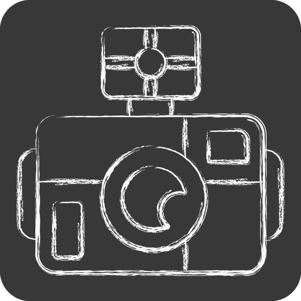 icona foto telecamera immersione. relazionato per immersione simbolo. gesso stile. semplice design illustrazione vettore