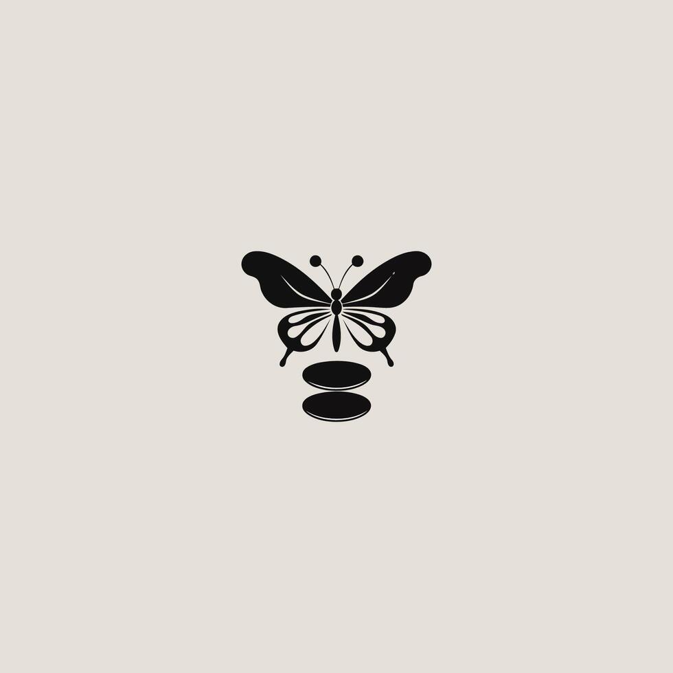 ai generato equilibrio farfalla vettore logo design