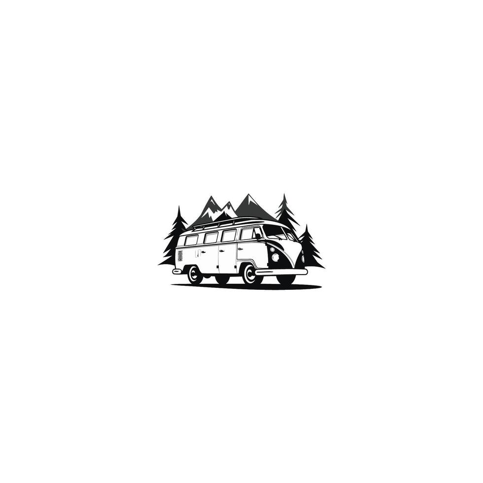 ai generato camper furgone logo vettore icona design
