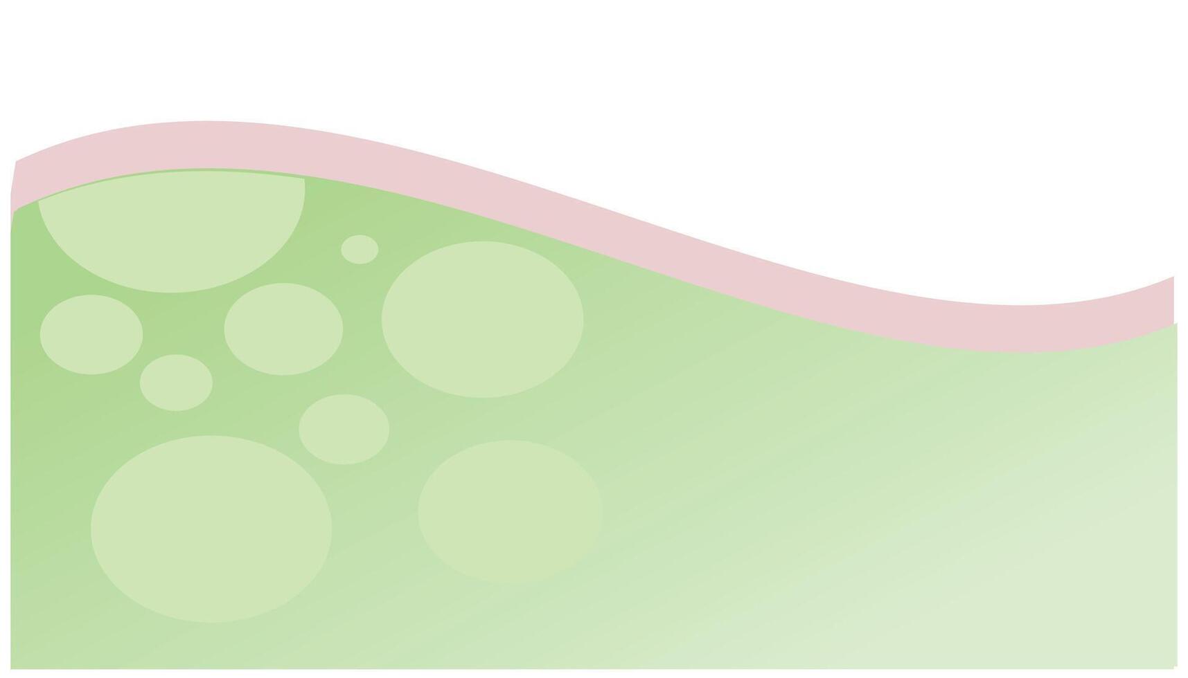 illustrazione di un' verde sfondo con un' rosa banda e alcuni bolle. semplice sfondo astratto illustrazione nel piatto stile. grafico design elemento modello sfondo vettore