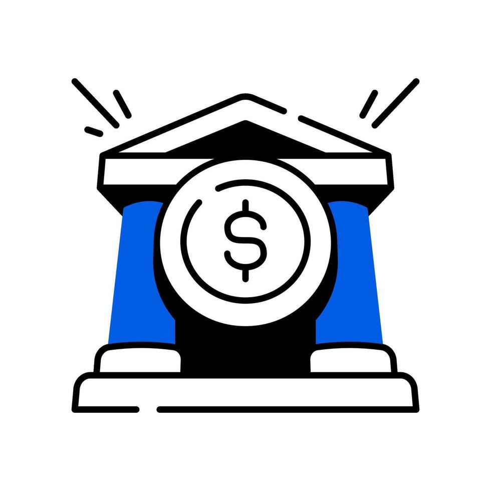 vettore illustrazione banca icona