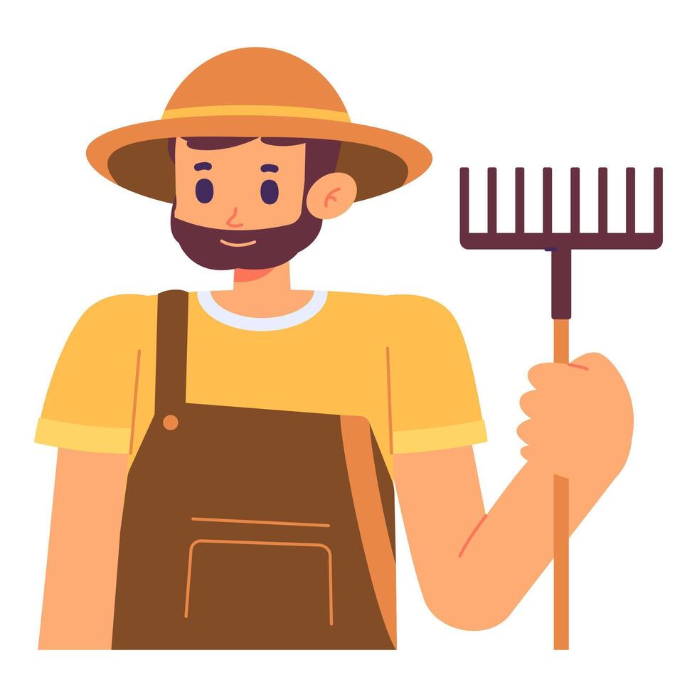 vettore illustrazione di contadino avatar