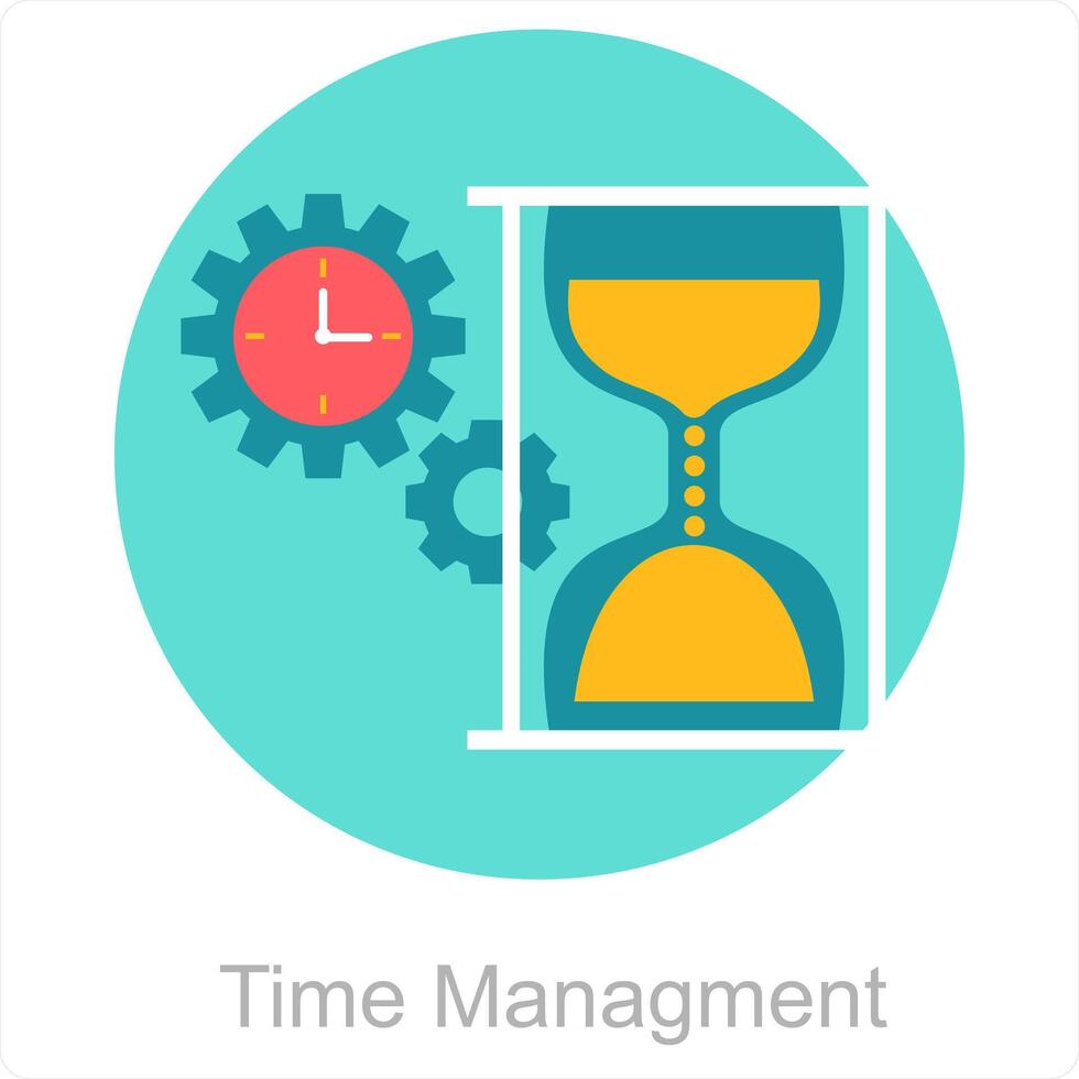 tempo gestione e attività commerciale icona concetto vettore