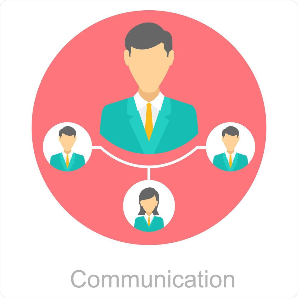 comunicazione e opera icona concetto vettore
