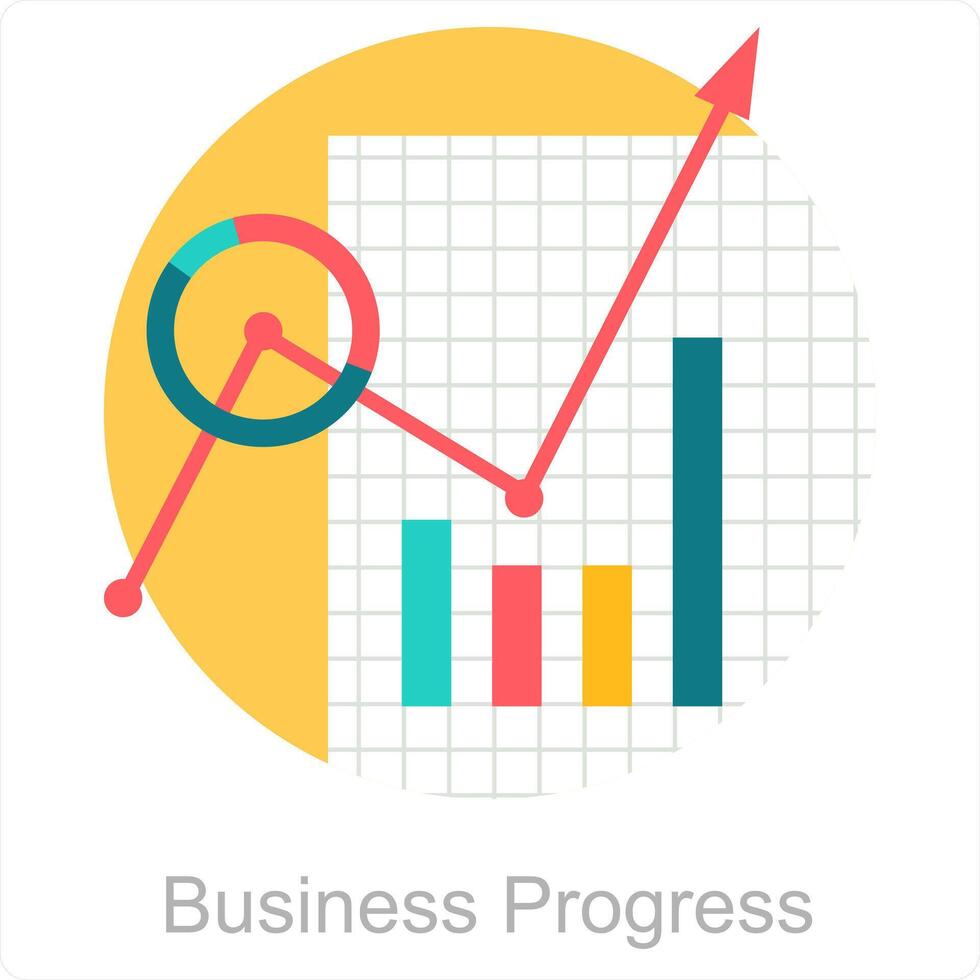 attività commerciale progresso e analisi icona concetto vettore