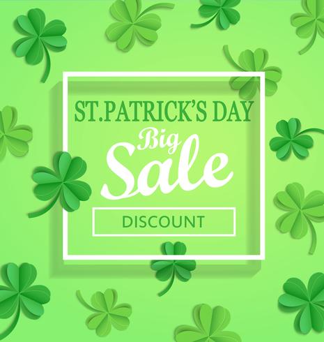 Modello di poster di Saint Patricks Day Sale. vettore