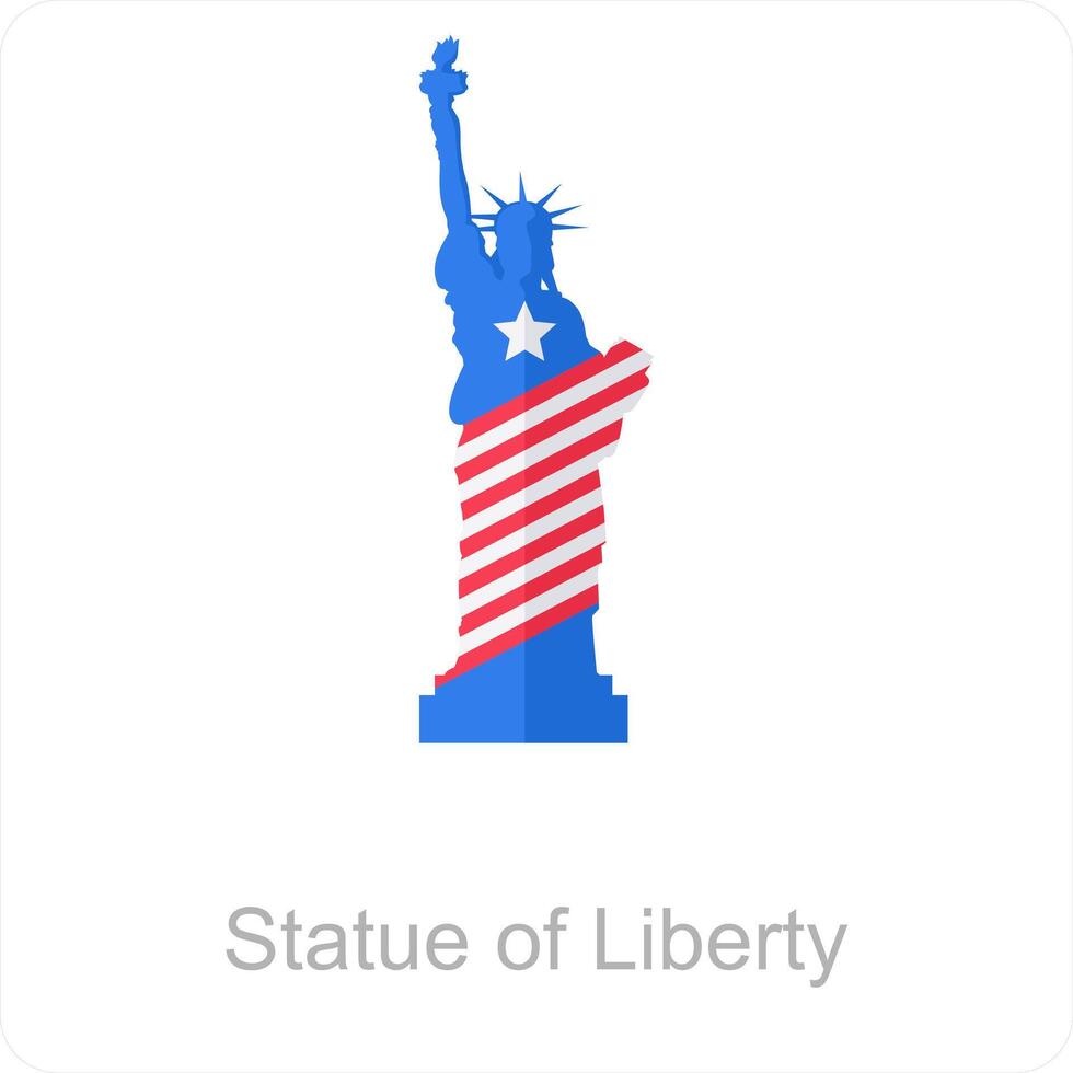 statua di libertà e libertà icona concetto vettore