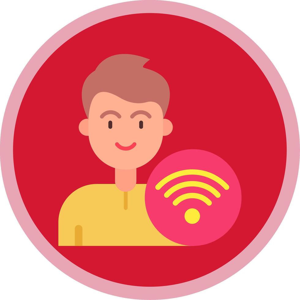 Wi-Fi piatto Multi cerchio icona vettore