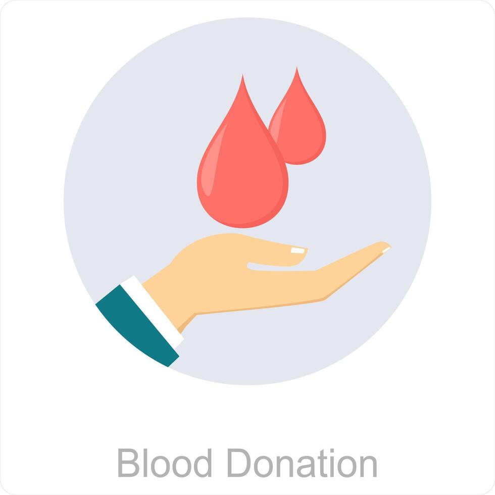 sangue donazione e donare icona concetto vettore