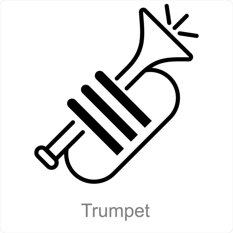 tromba e musica icona concetto vettore