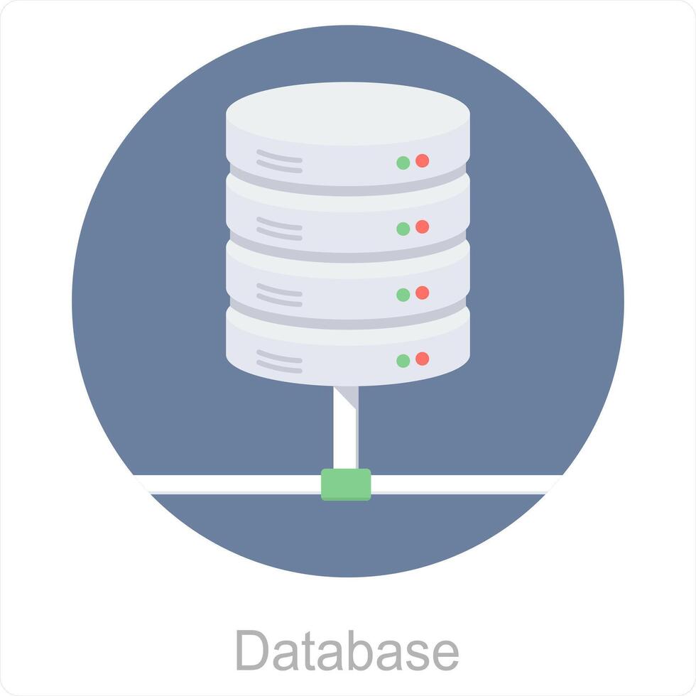 Banca dati e server icona concetto vettore