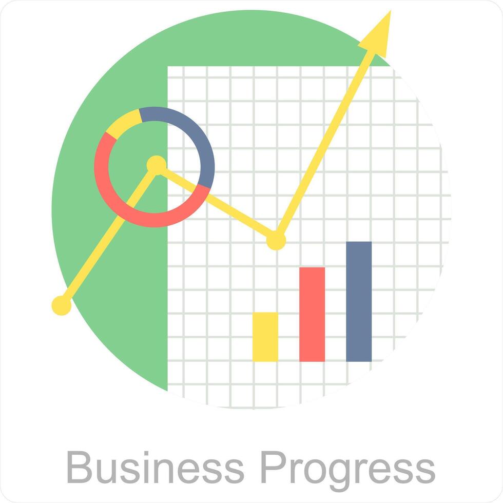 attività commerciale progresso e attività commerciale icona concetto vettore