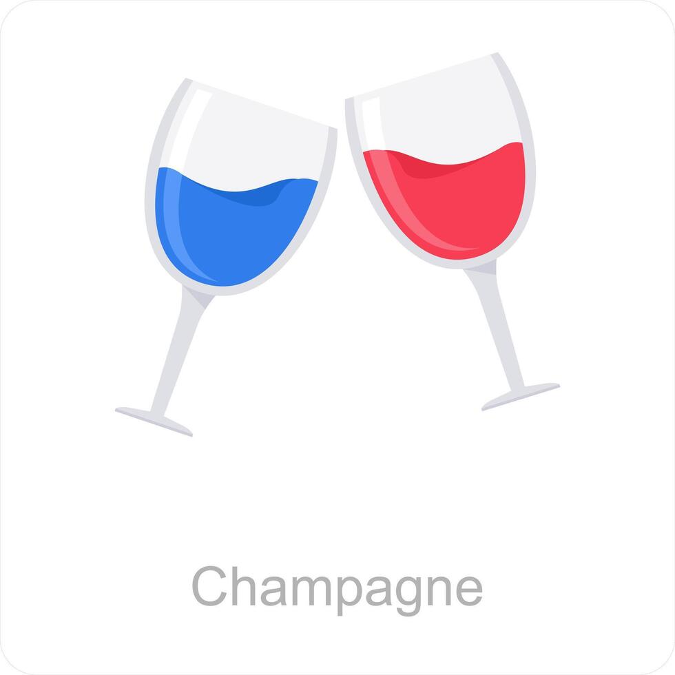 Champagne e bevanda icona concetto vettore