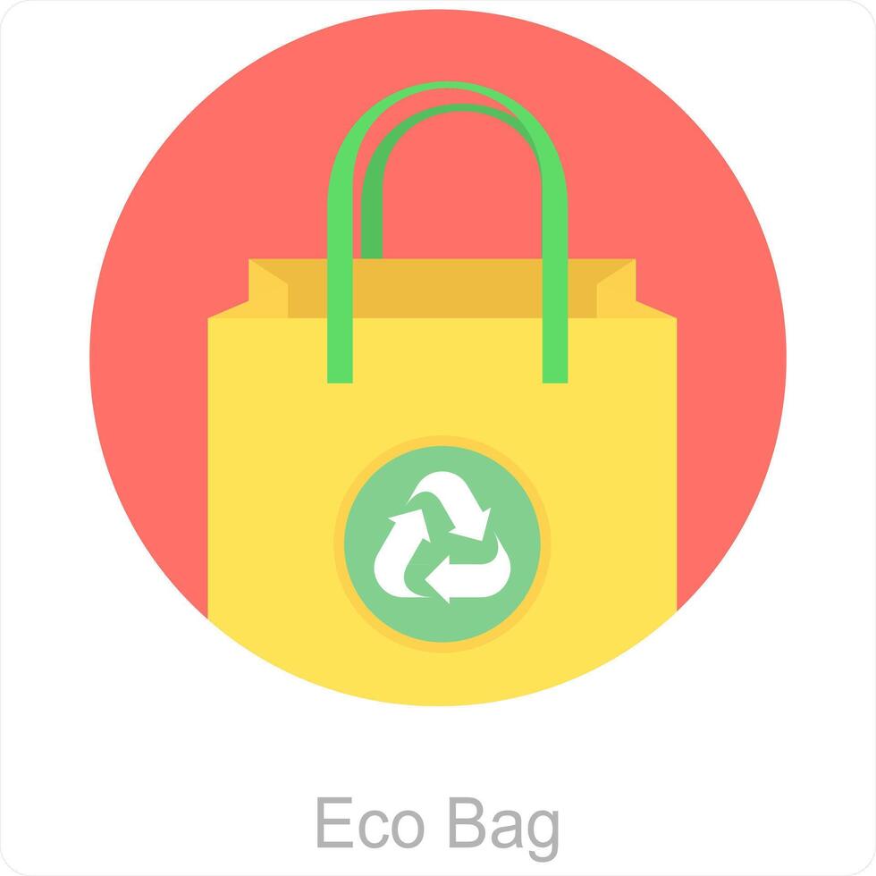 eco Borsa e eco icona concetto vettore